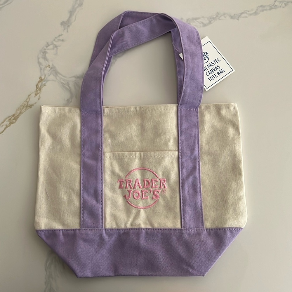 Trader Joe’s Mini Tote in Pastel Purple - NEW